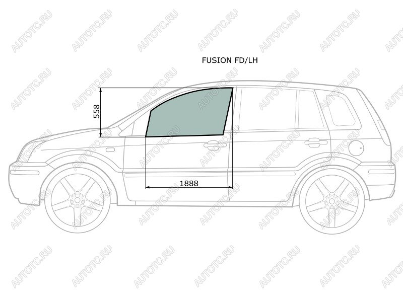 2 599 р. Стекло боковое опускное (Спереди/ Слева/ Цвет зеленый) Ford Fusion 02-12 XYG FUSION FD/LH, fusionfdlh XYG FUSION FD/LH  с доставкой в г. Вологда