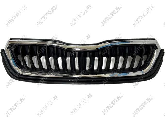 3 499 р. Решетка радиатора (пр-во Китай) BODYPARTS Skoda Rapid MK2 (2019-2025) (молдинг хром)  с доставкой в г. Вологда
