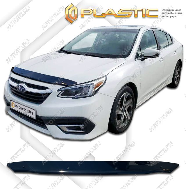 1 839 р. Дефлектор капота CA-Plastic Subaru Legacy BN/B15 рестайлинг седан (2017-2025) (Classic черный)  с доставкой в г. Вологда