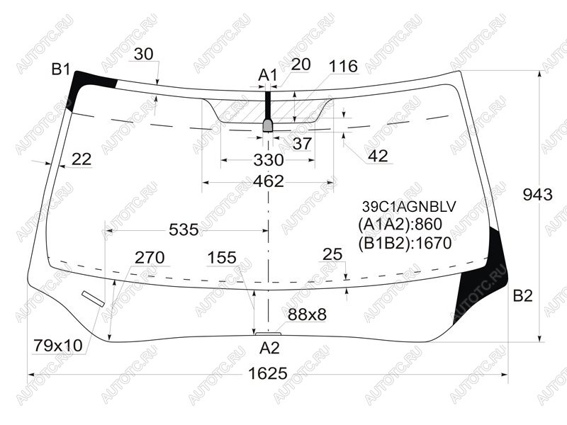 6 499 р. Стекло лобовое Honda Pilot 08-15 FUYAO 39C1AGNBLV  с доставкой в г. Вологда