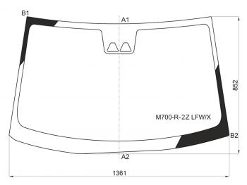 Стекло лобовое (Две камеры) Toyota Passo 16-  Daihatsu Boon 16-23 XYG M700-R-2Z LFW/X