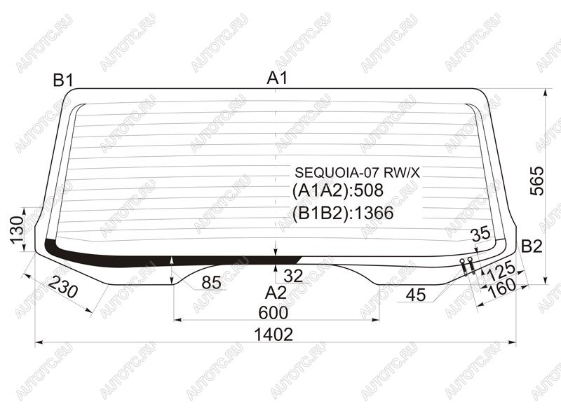 10 999 р. Стекло заднее (Цвет зеленый Обогрев) Toyota Sequoia 07-22 XYG SEQUOIA-07 RW/X  с доставкой в г. Вологда