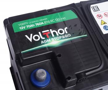 20 549 р. Аккумулятор VOLTHOR AGM 70Ач обратная полярность VOLTHOR 6ст70(0)  с доставкой в г. Вологда. Увеличить фотографию 4