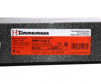9 999 р. Диск тормозной BMW X5 (E70,F15,F85),X6 (E71,E72,F16,F86) задний (1шт.) ZIMMERMANN ZIMMERMANN 150.3451.20  с доставкой в г. Вологда. Увеличить фотографию 3
