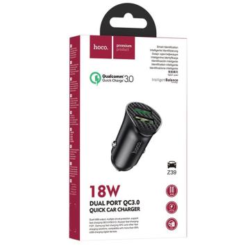 449 р. Устройство зарядное в прикуриватель 2USB 12V HOCO HOCO z39 black  с доставкой в г. Вологда. Увеличить фотографию 3