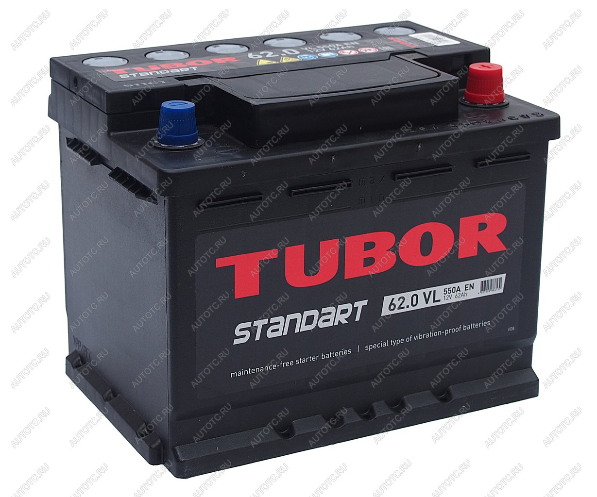9 499 р. Аккумулятор TUBOR Standart 62Ач обратная полярность TUBOR 6ст62(0)  с доставкой в г. Вологда