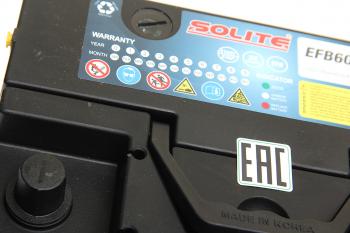 15 399 р. Аккумулятор SOLITE EFB 60Ач обратная полярность SOLITE 6ст60(0)  с доставкой в г. Вологда. Увеличить фотографию 2