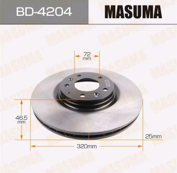 Диск тормозной MAZDA 6 (GG,GY) (02-07) передний (1шт.) MASUMA MASUMA bd-4204