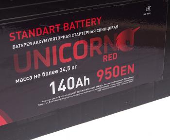 17 399 р. Аккумулятор UNICORN Red 140Ач обратная полярность UNICORN 6ст140(3)  с доставкой в г. Вологда. Увеличить фотографию 3