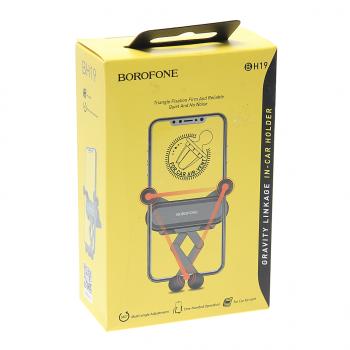 242 р. Держатель телефона на дефлектор черный BOROFONE BOROFONE bh19  с доставкой в г. Вологда. Увеличить фотографию 4