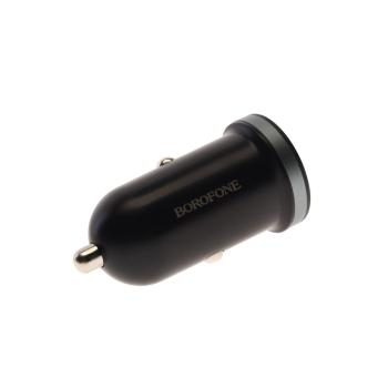 319 р. Устройство зарядное в прикуриватель 1USB + 1 Type C 12V BOROFONE BOROFONE bz22 black  с доставкой в г. Вологда. Увеличить фотографию 2