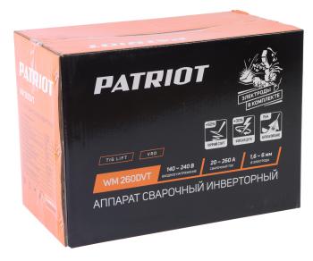 14 449 р. Аппарат сварочный 10.7кВт 20-230А d=1.6-6.0 140-240В инвертор PATRIOT PATRIOT wm260dvt   с доставкой в г. Вологда. Увеличить фотографию 5