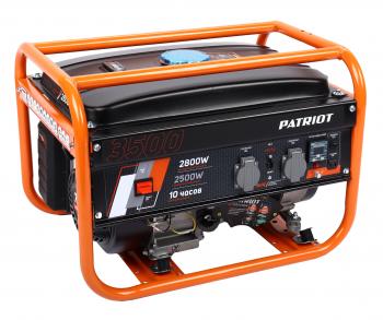 28 449 р. Бензогенератор 2.8кВт 4такт. расх.= 1.956лч. бак=15л PATRIOT PATRIOT grs 3500  с доставкой в г. Вологда. Увеличить фотографию 3