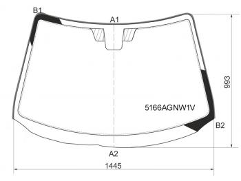 Стекло лобовое (Молдинг) Mazda 3 06-09 FUYAO 5166AGNW1V