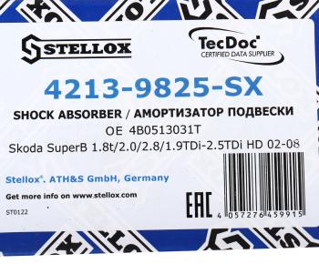 2 399 р. Амортизатор VW Passat (96-05) SKODA Superb (01-08) задний левыйправый газовый STELLOX STELLOX 42139825sx  с доставкой в г. Вологда. Увеличить фотографию 4
