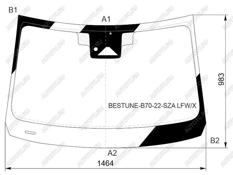 11 999 р. Стекло лобовое (Антенна Камера Датчик дождя) FAW Bestune B70 20- XYG BESTUNE-B70-22-SZA LFW/X  с доставкой в г. Вологда