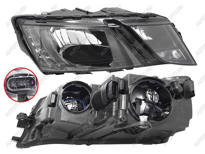7 999 р. Фара правая (галоген, с электрокорректором) SAT Skoda Octavia A7 рестайлинг универсал (2016-2020)  с доставкой в г. Вологда