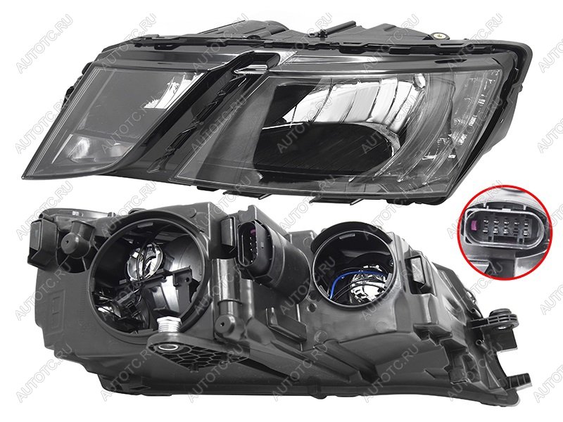 7 999 р. Фара левая (галоген, с электрокорректором) SAT  Skoda Octavia  A7 (2016-2020) рестайлинг лифтбэк, рестайлинг универсал  с доставкой в г. Вологда