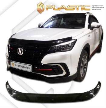 2 799 р. Дефлектор капота CA-Plastic  Changan CS85 Coupe (2021-2025) рестайлинг (серия Classic черный)  с доставкой в г. Вологда. Увеличить фотографию 2