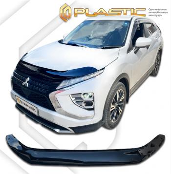 2 199 р. Дефлектор капота CA-Plastic  Mitsubishi Eclipse Cross  GK (2021-2022) рестайлинг (серия Classic черный)  с доставкой в г. Вологда. Увеличить фотографию 2