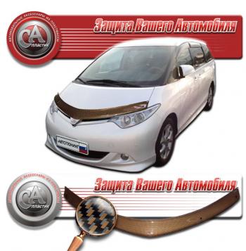 Дефлектор капота CA-Plastiс Toyota Estima  AHR20,XR50 (2006-2008) дорестайлинг (серия Шелкография карбон медь)