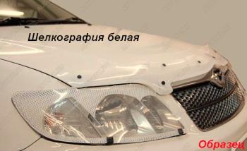Защита фар CA-Plastic Chevrolet Lanos  T100 (2002-2017) седан (серия Шелкография белая)