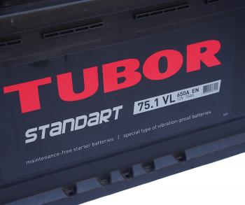 10 999 р. Аккумулятор TUBOR Standart 75Ач TUBOR 6ст75(1)  с доставкой в г. Вологда. Увеличить фотографию 2