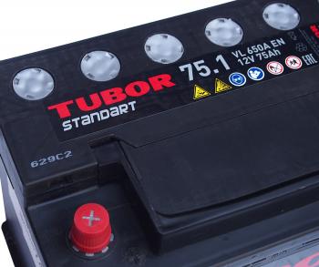 10 999 р. Аккумулятор TUBOR Standart 75Ач TUBOR 6ст75(1)  с доставкой в г. Вологда. Увеличить фотографию 3