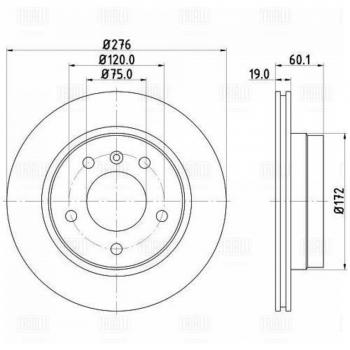 Диск тормозной BMW 3 (E46) (99-) задний (1шт.) TRIALLI TRIALLI df263903