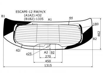 Стекло заднее (Цвет зеленый Обогрев Антенна) Ford Kuga 13-19  Escape 12-19 XYG ESCAPE-12 RW/H/X