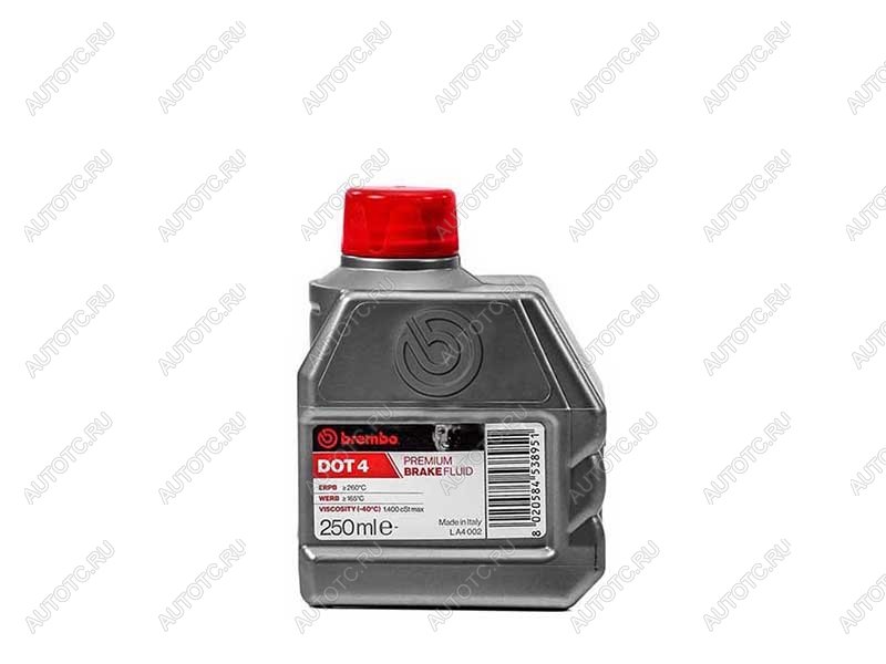 293 р. Жидкость тормозная BREMBO DOT 4 (0,25L) Класс 4 BREMBO LA4002  с доставкой в г. Вологда