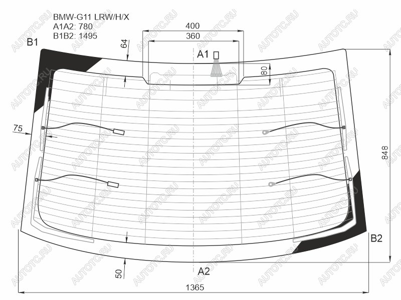 25 999 р. Стекло заднее (Цвет зеленый Триплекс Обогрев Антенна) BMW 7-Series 15-23 XYG BMW-G11 LRW/H/X  с доставкой в г. Вологда