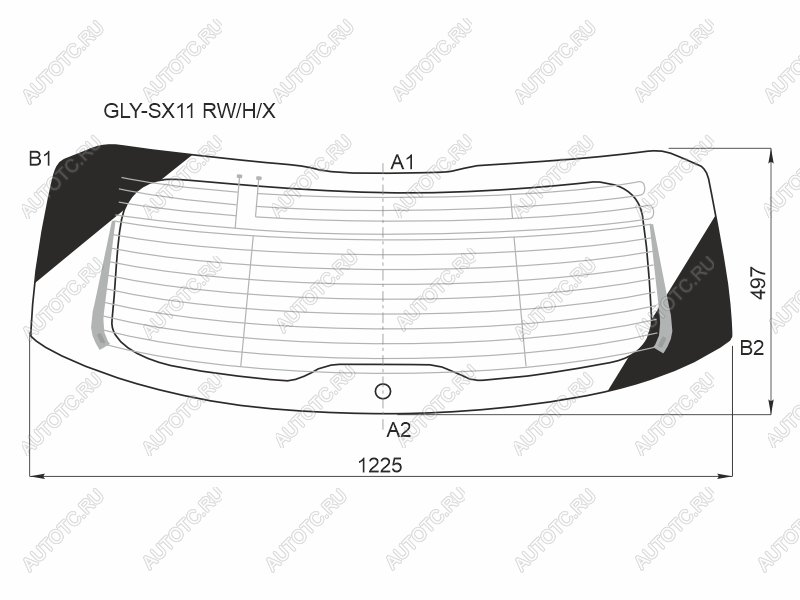 8 799 р. Стекло заднее (Цвет зеленый Обогрев Антенна) Geely Coolray 18-  Belgee X50 23- XYG GLY-SX11 RW/H/X  с доставкой в г. Вологда