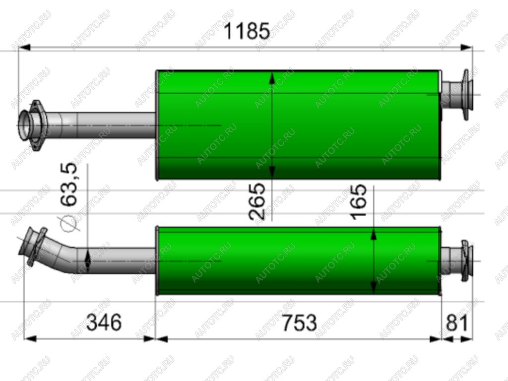 5 699 р. Глушитель ГАЗ-2217,27527 дв.CUMMINS ЕВРО-3 ТЕХКОМ ТЕХКОМ 27527-1201008  с доставкой в г. Вологда