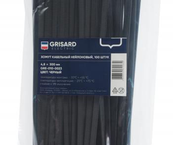 216 р. Хомут-стяжка 300х4.8 пластик черный (100шт.) GRISARD ELECTRIC GRISARD ELECTRIC gre-010-0023  с доставкой в г. Вологда. Увеличить фотографию 2