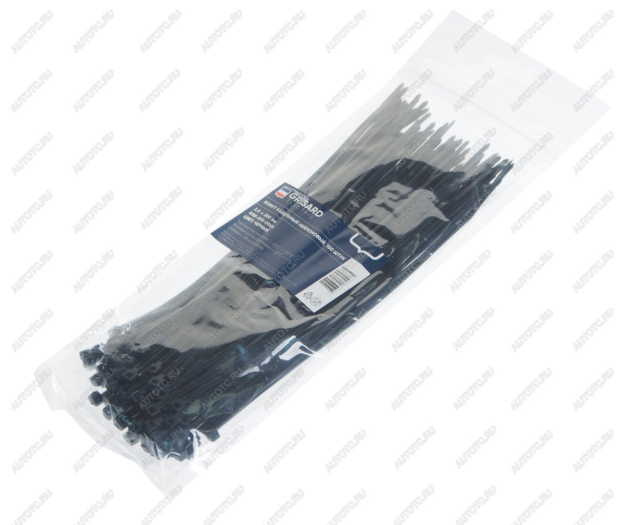 73 р. Хомут-стяжка 200х2.5 пластик черный (100шт.) GRISARD ELECTRIC GRISARD ELECTRIC gre-010-0006  с доставкой в г. Вологда