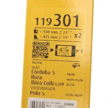 1 999 р. Щетка стеклоочистителя VW Polo 4 (01-) SEAT Cordoba 3 (02-) 530480мм комплект Visioflex SWF SWF 119301  с доставкой в г. Вологда. Увеличить фотографию 4