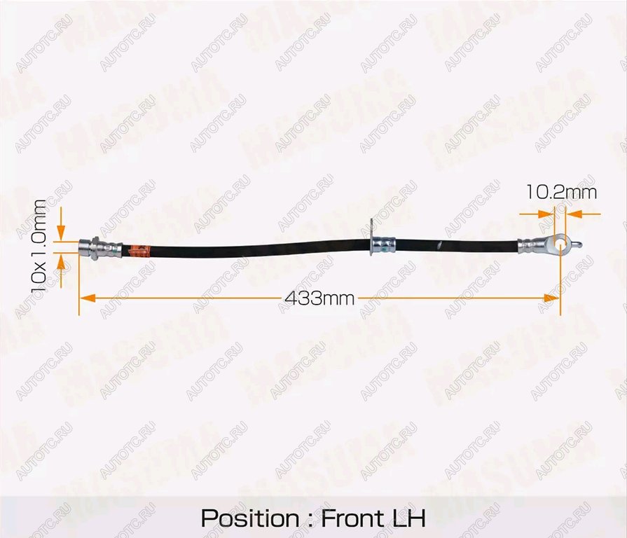 1 279 р. Шланг тормозной TOYOTA Land Cruiser передний правый MASUMA MASUMA bh-649-1  с доставкой в г. Вологда