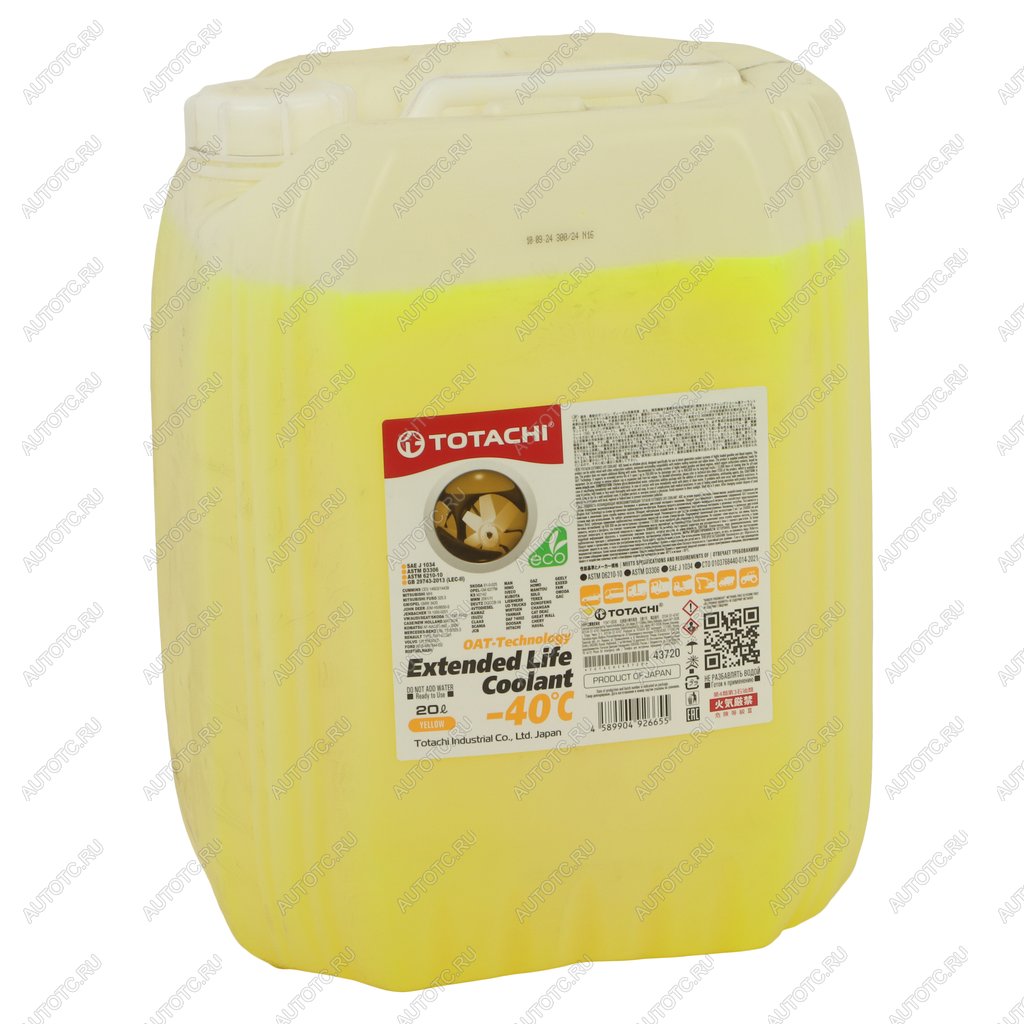 4 399 р. Антифриз желтый -40C 20л D6210 ELC YELLOW TOTACHI TOTACHI 43720  с доставкой в г. Вологда