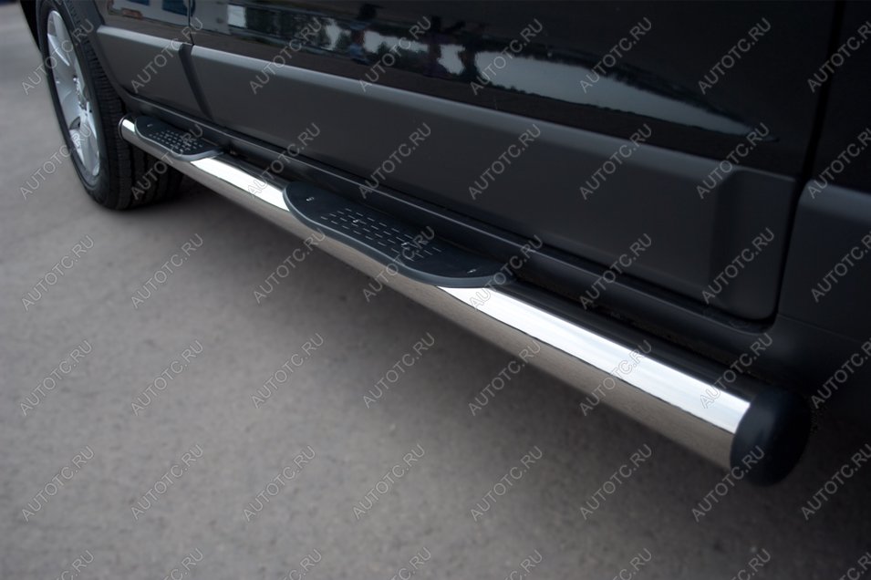22 549 р. Пороги труба с накладками SLITKOFF Chevrolet Captiva 1-ый рестайлинг (2011-2013) (d76 мм)  с доставкой в г. Вологда