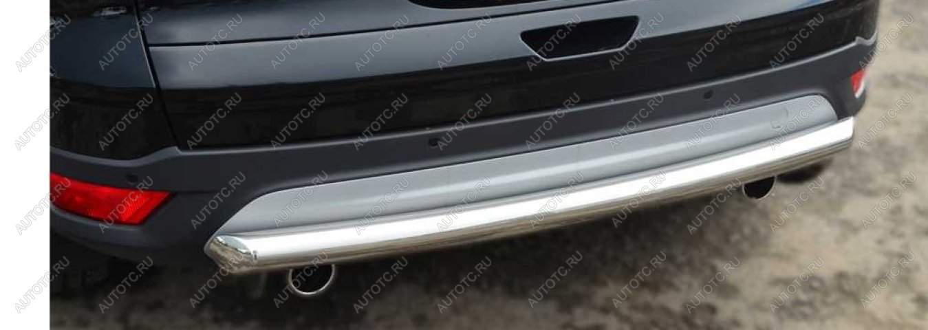 10 249 р. Защита заднего бампера d57 дуга Slitkoff Ford Kuga 2 рестайлинг (2016-2019) (нержавейка полированная)  с доставкой в г. Вологда
