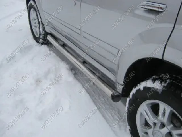 18 799 р. Пороги труба (d57) SLITKOFF Nissan Qashqai +2 1 J10 рестайлинг (2010-2014) (нержавейка, на торцах пластиковые заглушки)  с доставкой в г. Вологда