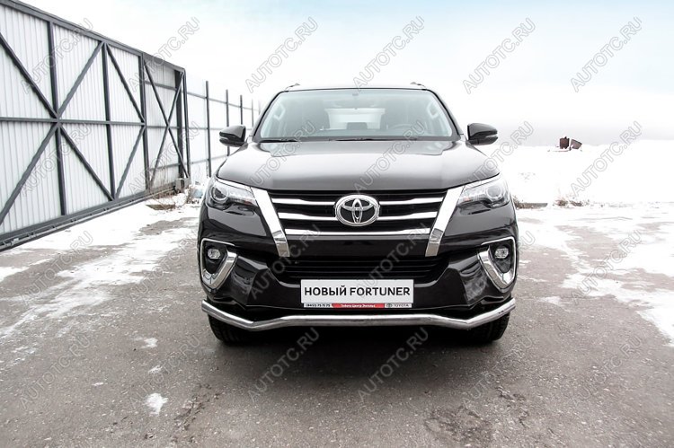 19 799 р. Защита переднего бампера d57 волна (TRD) Slitkoff Toyota Fortuner AN160 рестайлинг (2020-2025) (нержавейка полированная)  с доставкой в г. Вологда