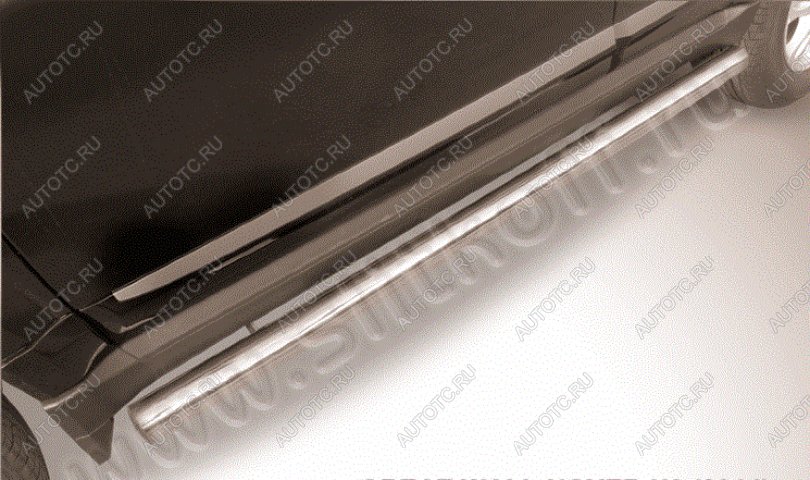 14 999 р. Защита порогов d42 Slitkoff Toyota Land Cruiser 100 2-ой рестайлинг (2005-2007) (нержавейка, на торцах округлая напайка под 90 градусов)  с доставкой в г. Вологда