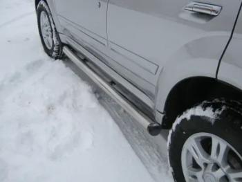 Пороги труба (d57) SLITKOFF Volkswagen Touareg 2 NF дорестайлинг (2010-2014)