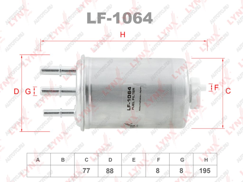 1 759 р. Фильтр топливный FORD Transit,Focus,Mondeo (1.8 2.0 TDI) HYUNDAI Terracan KIA Carnival LYNX LYNX lf1064  с доставкой в г. Вологда