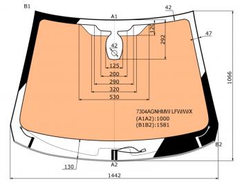Стекло лобовое (Обогрев полный Датчик дождя Молдинг) Renault Kaptur 16-20 XYG 7304AGNHMW LFW/W/X