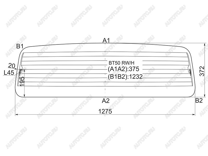 4 199 р. Стекло заднее (Цвет зеленый Обогрев) Ford Ranger USA 06-11  Mazda BT-50 06-12 XYG BT50 RW/H  с доставкой в г. Вологда