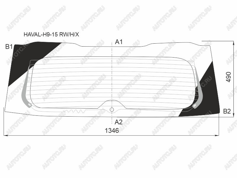 7 999 р. Стекло заднее (Цвет зеленый Обогрев) Haval H9 15-24 XYG HAVAL-H9-15 RW/H/X  с доставкой в г. Вологда