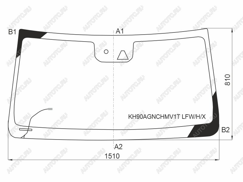 8 649 р. Стекло лобовое (Обогрев щеток Камера Датчик дождя Камера справа) Haval H9 17-24 XYG KH90AGNCHMV1T LFW/H/X  с доставкой в г. Вологда